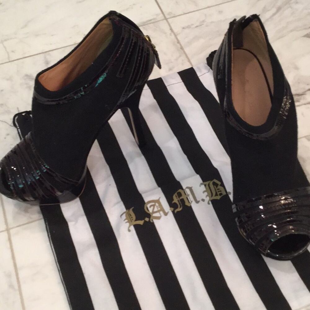 L.A.M.B wool patent detail platforms worn once 8.5